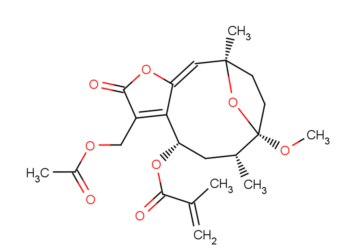 8α-(2-Methylacryloyloxy)-1-O-methylhirsutinolide 13-O-acetate