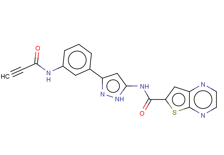 N-{3-[3-(prop-2-ynamido)phenyl]-1H-pyrazol-5-yl}thieno[2,3-b]pyrazine-6-carboxamide