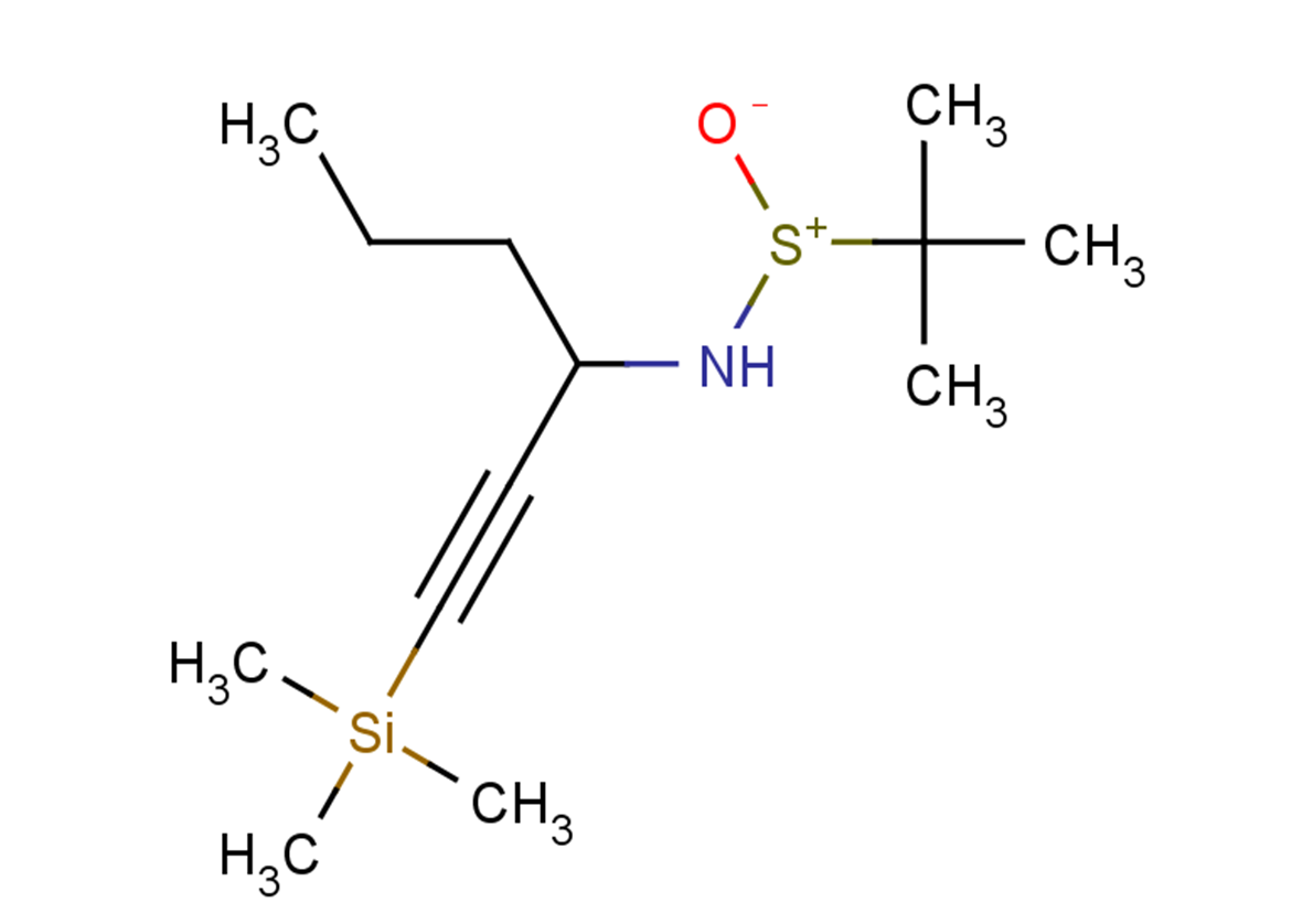 2-methyl-N-[1-(trimethylsilyl)hex-1-yn-3-yl]propane-2-sulfinamide