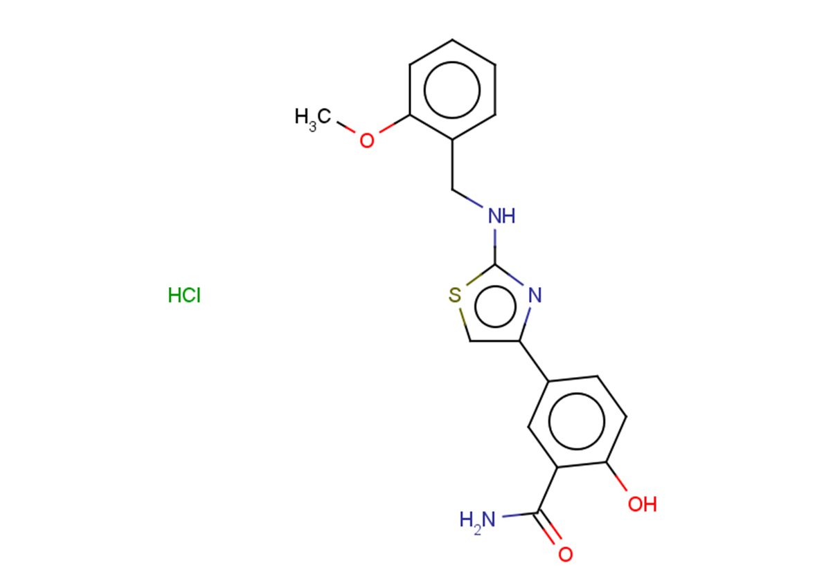 2-hydroxy-5-(2-{[(2-methoxyphenyl)methyl]amino}-1,3-thiazol-4-yl)benzamide hydrochloride