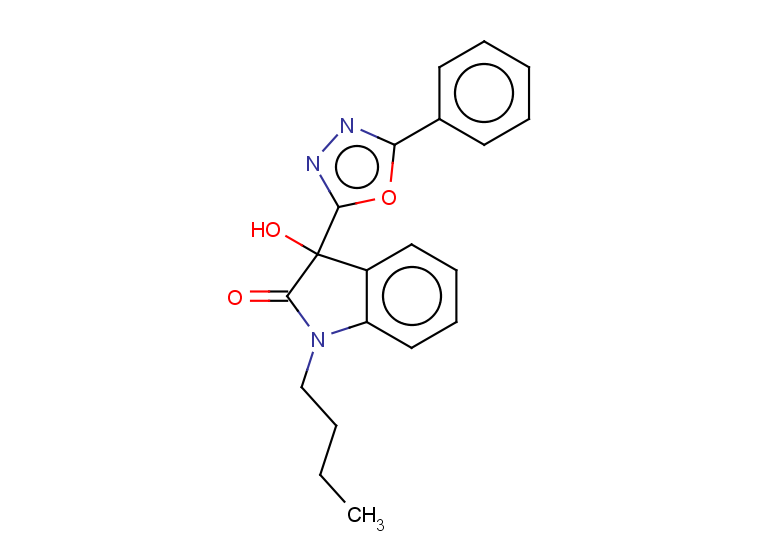 1-butyl-3-hydroxy-3-(5-phenyl-1,3,4-oxadiazol-2-yl)-2,3-dihydro-1H-indol-2-one