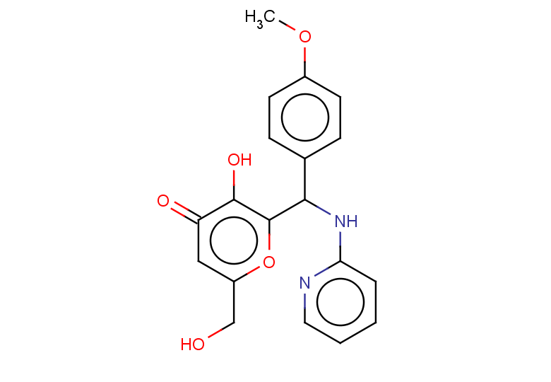 3-hydroxy-6-(hydroxymethyl)-2-[(4-methoxyphenyl)[(pyridin-2-yl)amino]methyl]-4H-pyran-4-one