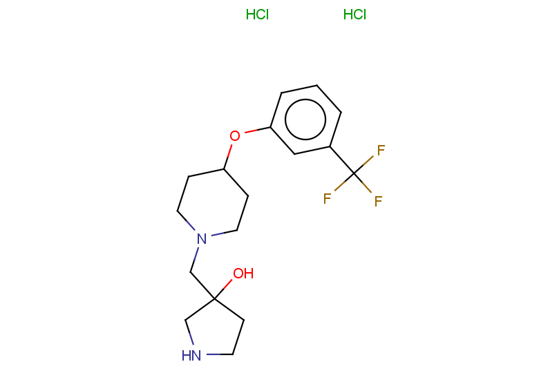 3-({4-[3-(trifluoromethyl)phenoxy]piperidin-1-yl}methyl)pyrrolidin-3-ol dihydrochloride