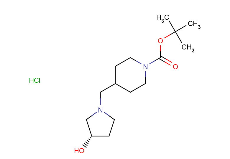 tert-butyl 4-{[(3S)-3-hydroxypyrrolidin-1-yl]methyl}piperidine-1-carboxylate hydrochloride