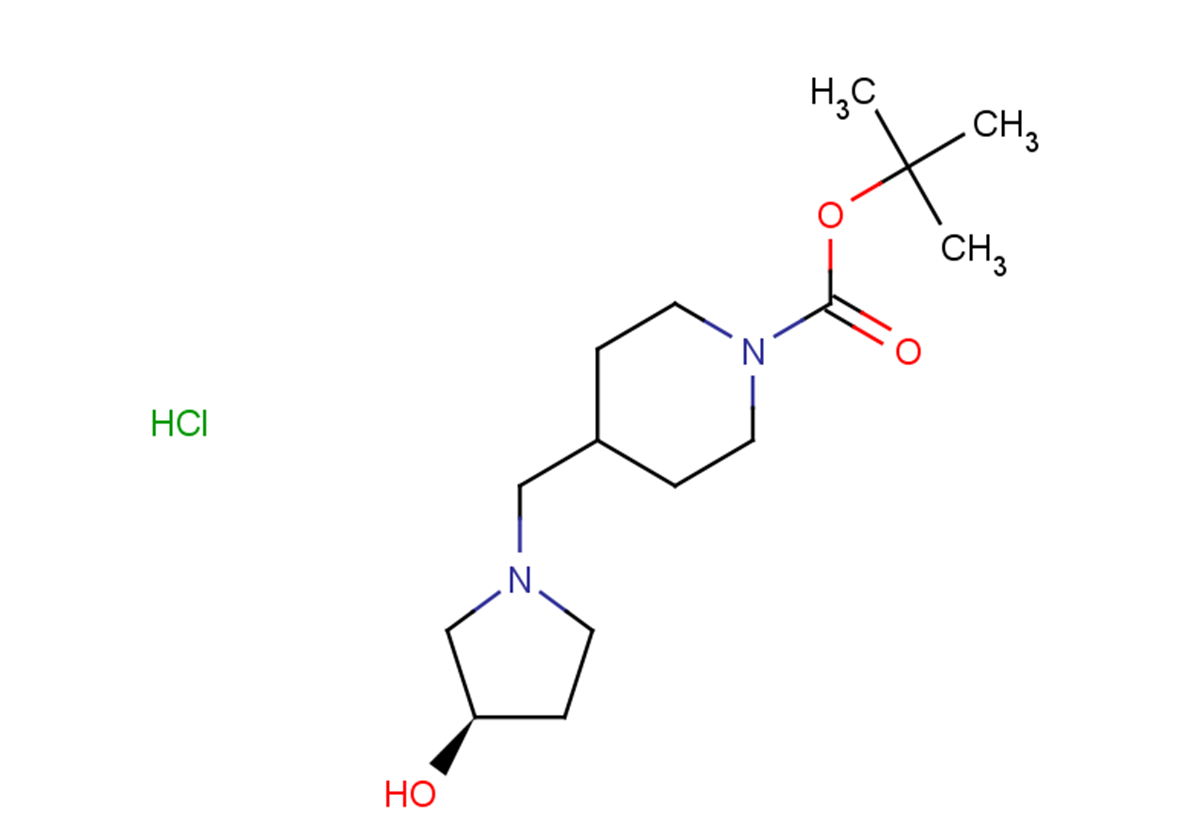 tert-butyl 4-{[(3R)-3-hydroxypyrrolidin-1-yl]methyl}piperidine-1-carboxylate hydrochloride