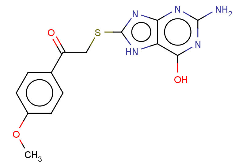 2-[(2-amino-6-hydroxy-7H-purin-8-yl)sulfanyl]-1-(4-methoxyphenyl)ethan-1-one