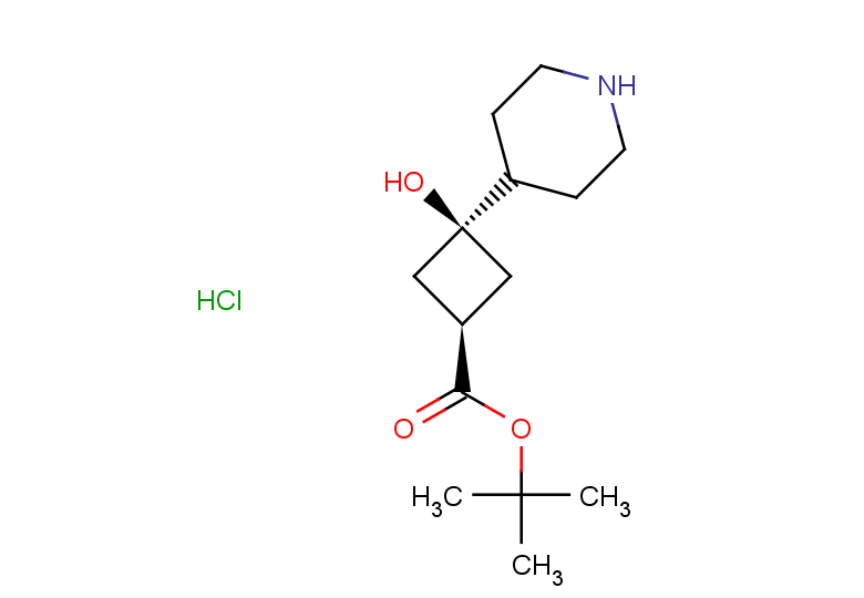 tert-butyl (1s,3s)-3-hydroxy-3-(piperidin-4-yl)cyclobutane-1-carboxylate hydrochloride, trans