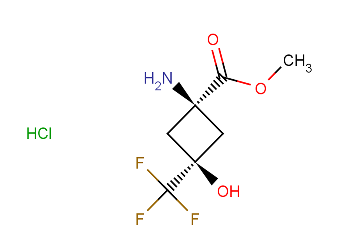 rac-methyl (1s,3s)-1-amino-3-hydroxy-3-(trifluoromethyl)cyclobutane-1-carboxylate hydrochloride, trans