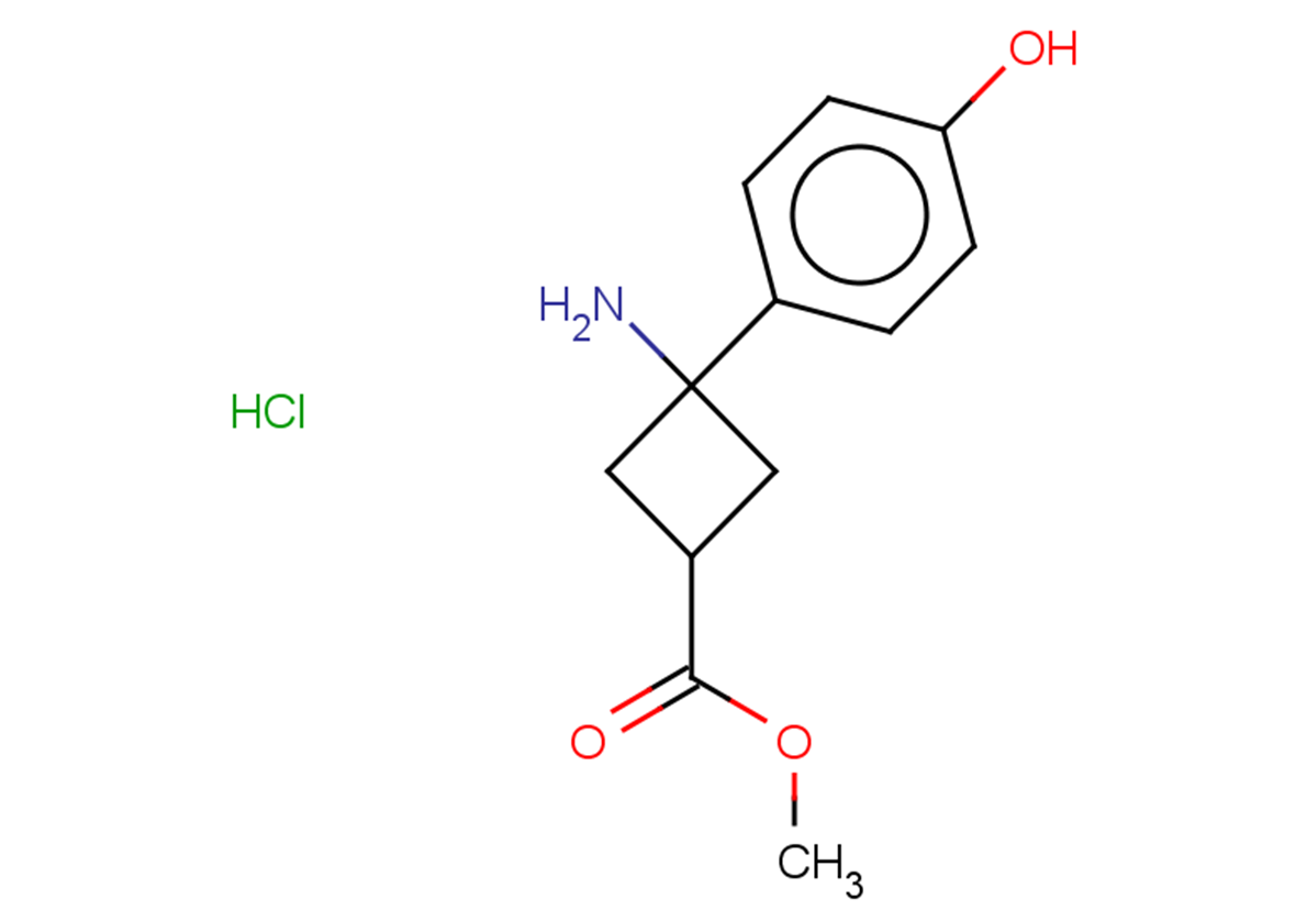 methyl 3-amino-3-(4-hydroxyphenyl)cyclobutane-1-carboxylate hydrochloride
