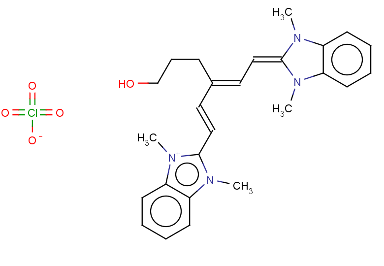 2-[(1E,3E)-3-[2-(1,3-dimethyl-2,3-dihydro-1H-1,3-benzodiazol-2-ylidene)ethylidene]-6-hydroxyhex-1-en-1-yl]-1,3-dimethyl-1H-1,3-benzodiazol-3-ium perchlorate