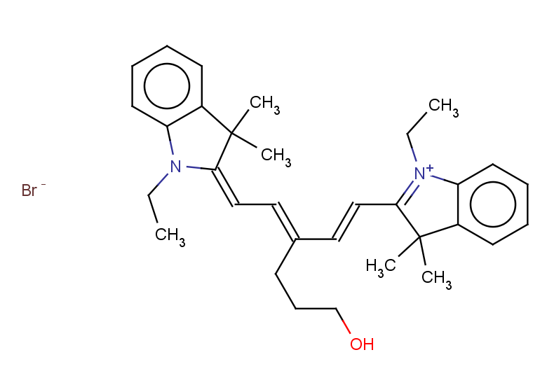 1-ethyl-2-[(1E,3E)-3-{2-[(2E)-1-ethyl-3,3-dimethyl-2,3-dihydro-1H-indol-2-ylidene]ethylidene}-6-hydroxyhex-1-en-1-yl]-3,3-dimethyl-3H-indol-1-ium bromide
