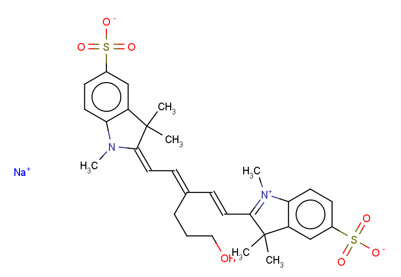 sodium 2-[(1E,3E)-6-hydroxy-3-{2-[(2E)-1,3,3-trimethyl-5-sulfonato-2,3-dihydro-1H-indol-2-ylidene]ethylidene}hex-1-en-1-yl]-1,3,3-trimethyl-3H-indol-1-ium-5-sulfonate
