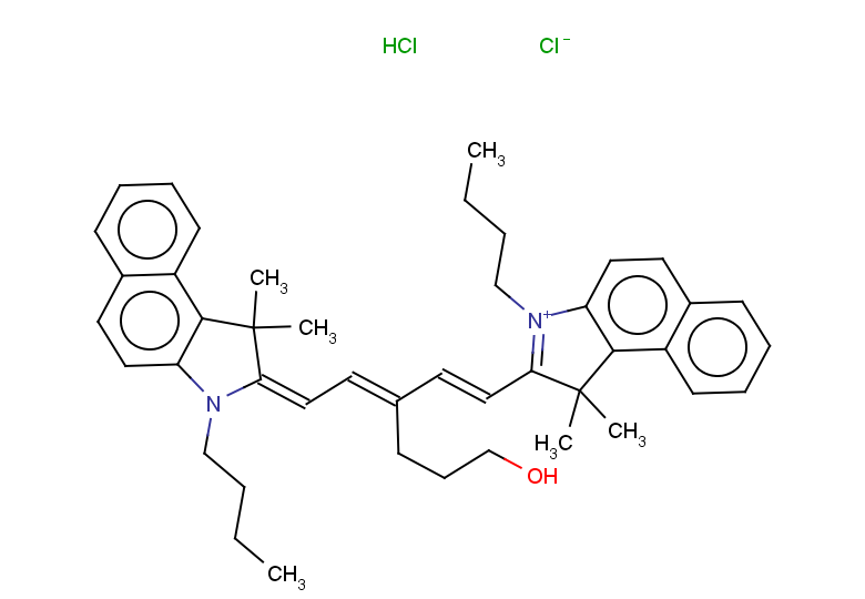 3-butyl-2-[(1E,3E)-3-{2-[(2Z)-3-butyl-1,1-dimethyl-1H,2H,3H-benzo[e]indol-2-ylidene]ethylidene}-6-hydroxyhex-1-en-1-yl]-1,1-dimethyl-1H-benzo[e]indol-3-ium hydrochloride chloride
