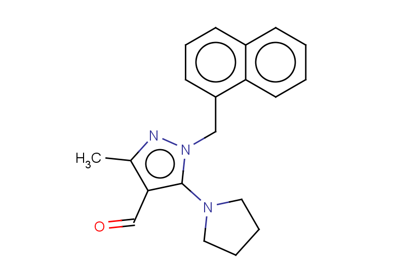 3-methyl-1-(naphthalen-1-ylmethyl)-5-(pyrrolidin-1-yl)-1H-pyrazole-4-carbaldehyde