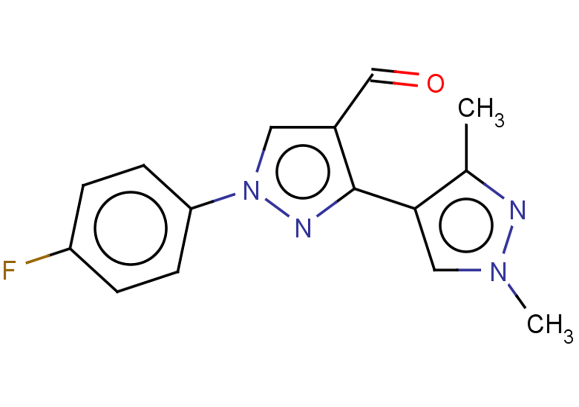 1-(4-FLUOROPHENYL)-1',3'-DIMETHYL-1H,1'H-3,4'-BIPYRAZOLE-4-CARBALDEHYDE