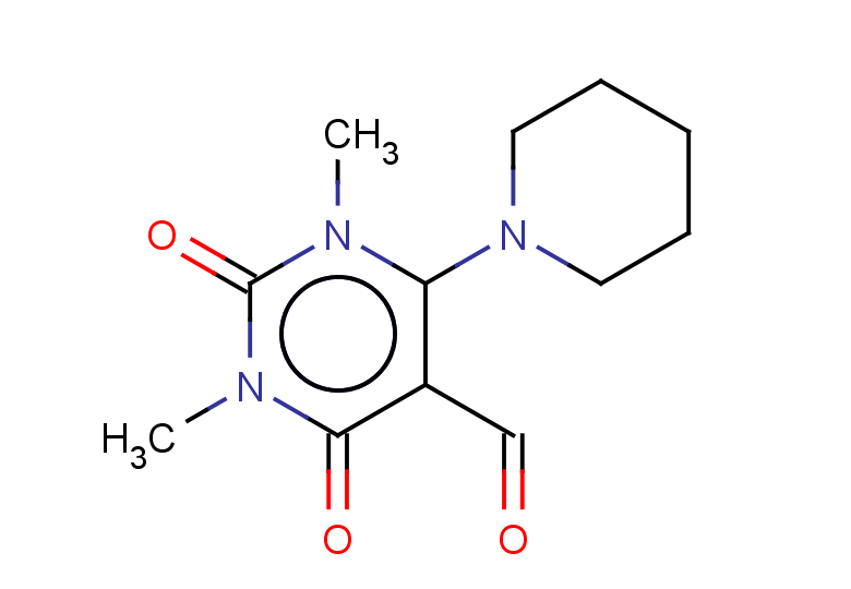 1,3-dimethyl-2,4-dioxo-6-(piperidin-1-yl)-1,2,3,4-tetrahydropyrimidine-5-carbaldehyde