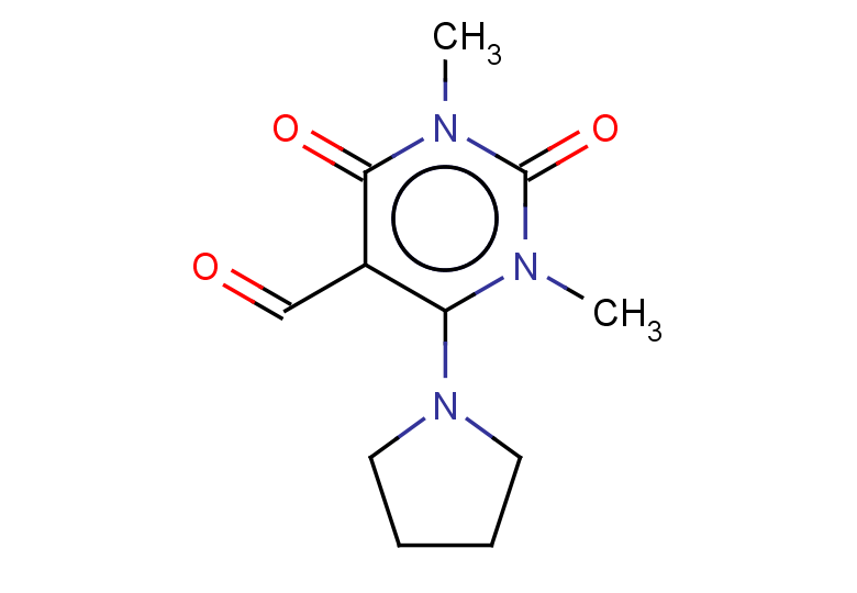 1,3-dimethyl-2,4-dioxo-6-(pyrrolidin-1-yl)-1,2,3,4-tetrahydropyrimidine-5-carbaldehyde