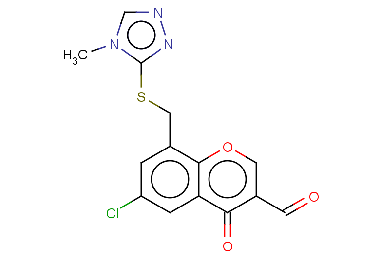 6-chloro-8-{[(4-methyl-4H-1,2,4-triazol-3-yl)sulfanyl]methyl}-4-oxo-4H-chromene-3-carbaldehyde