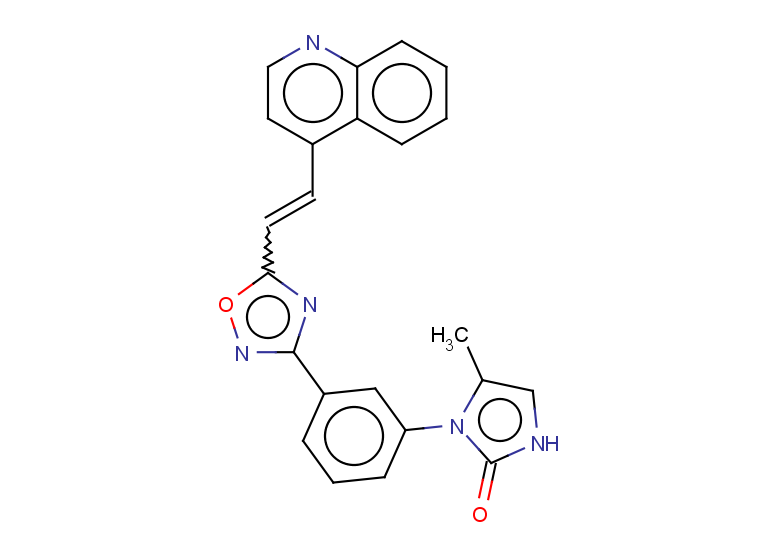 5-methyl-1-(3-{5-[2-(quinolin-4-yl)ethenyl]-1,2,4-oxadiazol-3-yl}phenyl)-2,3-dihydro-1H-imidazol-2-one
