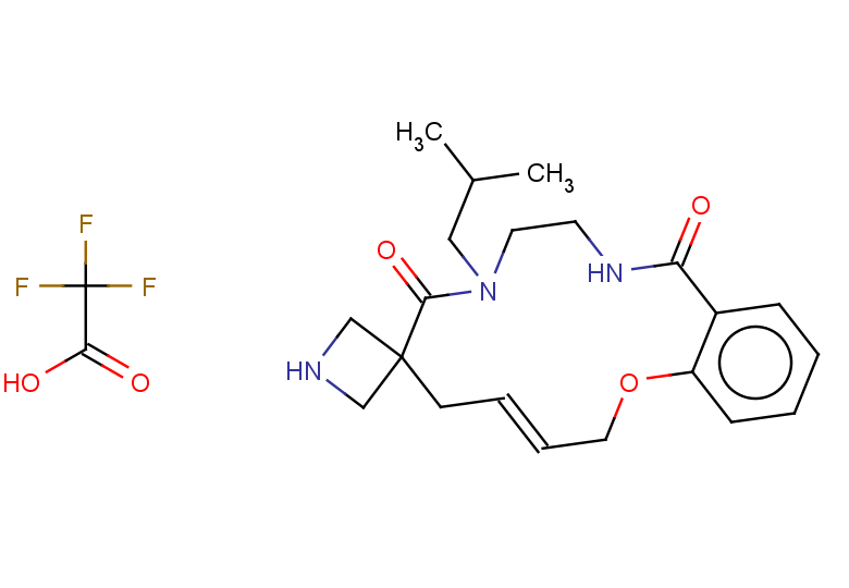 8'-(2-methylpropyl)-2',5',7',8',9',10',11',12'-octahydrospiro[azetidine-3,6'-[1,8,11]benzoxadiazacyclotetradecine]-7',12'-dione, trifluoroacetic acid
