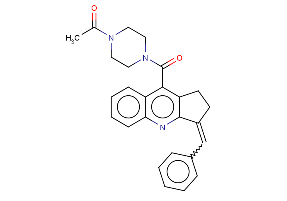 1-{4-[3-(phenylmethylidene)-1H,2H,3H-cyclopenta[b]quinoline-9-carbonyl]piperazin-1-yl}ethan-1-one