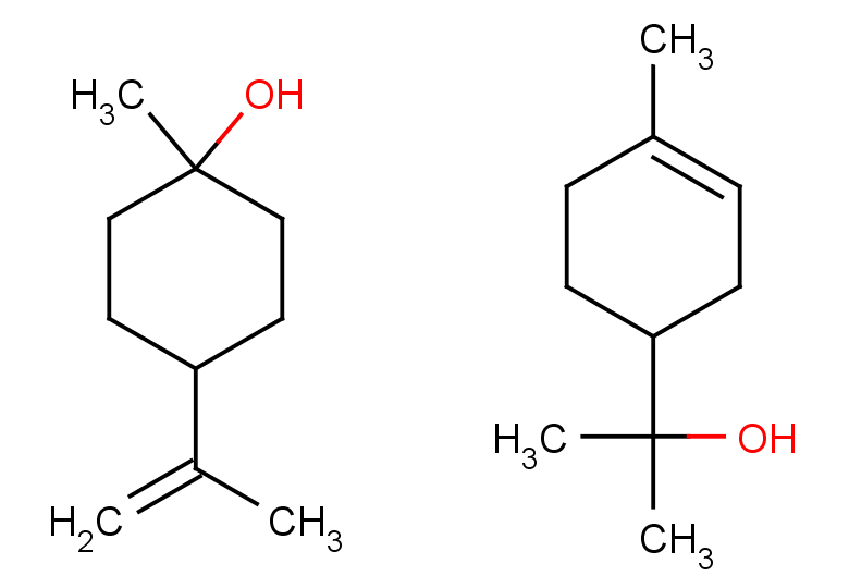 1-methyl-4-(prop-1-en-2-yl)cyclohexan-1-ol, 2-(4-methylcyclohex-3-en-1-yl)propan-2-ol