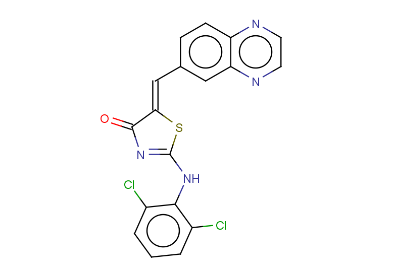 (5Z)-2-[(2,6-dichlorophenyl)amino]-5-[(quinoxalin-6-yl)methylidene]-4,5-dihydro-1,3-thiazol-4-one