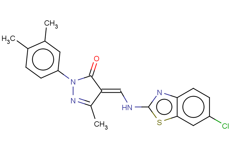 (4E)-4-{[(6-chloro-1,3-benzothiazol-2-yl)amino]methylidene}-1-(3,4-dimethylphenyl)-3-methyl-4,5-dihydro-1H-pyrazol-5-one
