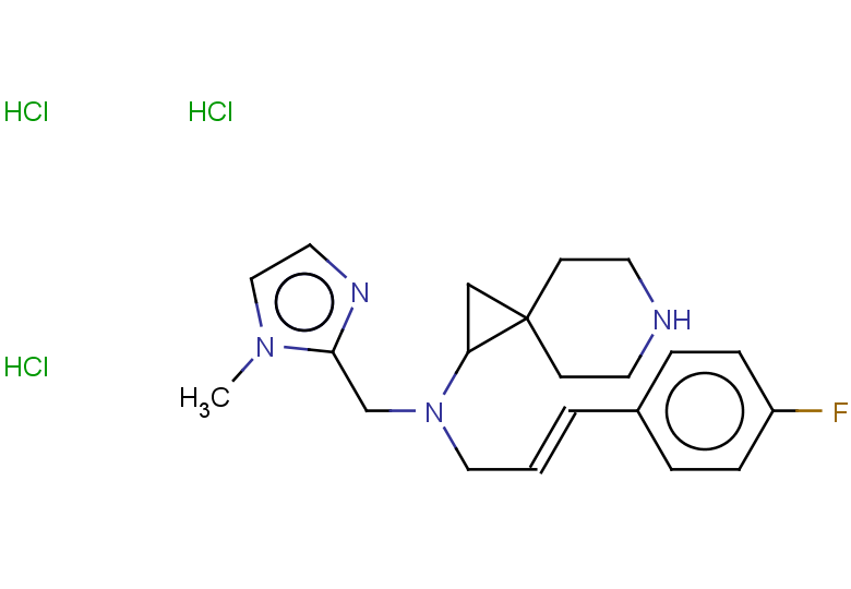 N-[(2E)-3-(4-fluorophenyl)prop-2-en-1-yl]-N-[(1-methyl-1H-imidazol-2-yl)methyl]-6-azaspiro[2.5]octan-1-amine trihydrochloride