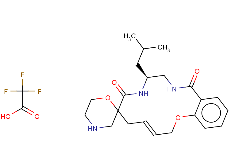 (9S)-9-(2-methylpropyl)-2,5,7,8,9,10,11,12-octahydrospiro[1,8,11-benzoxadiazacyclotetradecine-6,2'-morpholine]-7,12-dione, trifluoroacetic acid