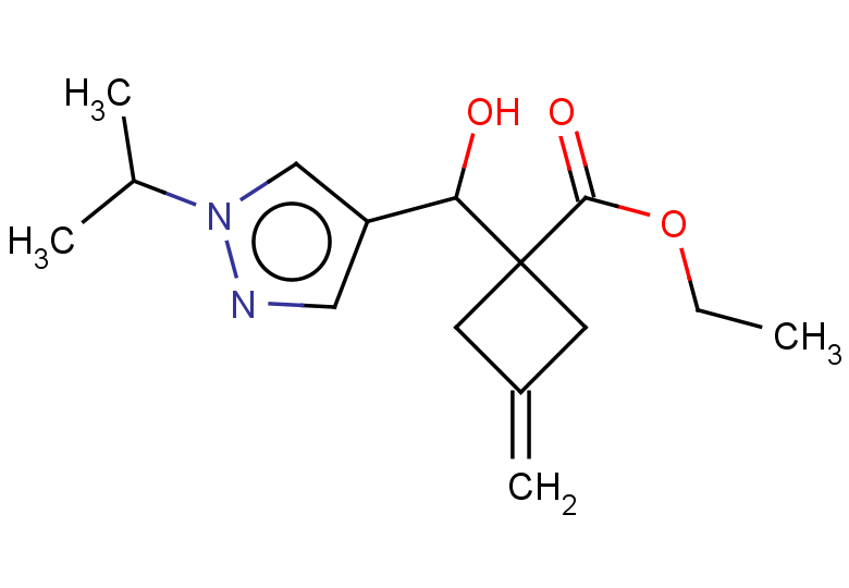 ethyl 1-{hydroxy[1-(propan-2-yl)-1H-pyrazol-4-yl]methyl}-3-methylidenecyclobutane-1-carboxylate