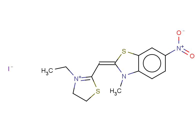 2-((3-ethyl-2-thiazolinidylidene)methyl)-3-methyl-6-nitrobenzothiazolium iodide