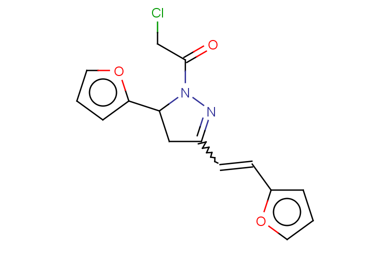2-chloro-1-[5-(furan-2-yl)-3-[2-(furan-2-yl)ethenyl]-4,5-dihydro-1H-pyrazol-1-yl]ethan-1-one