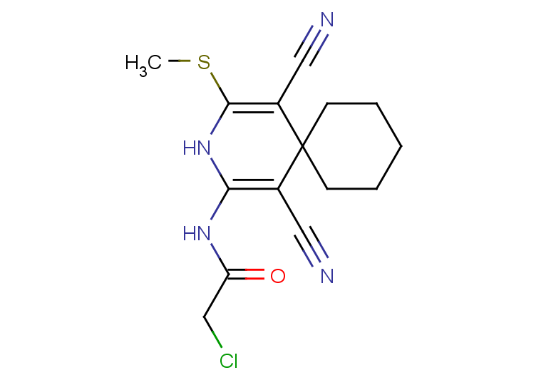2-chloro-N-[1,5-dicyano-4-(methylsulfanyl)-3-azaspiro[5.5]undeca-1,4-dien-2-yl]acetamide