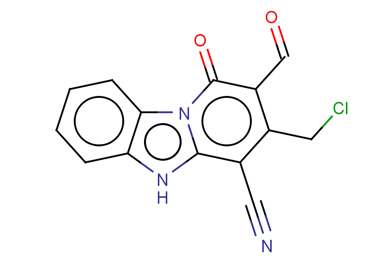11-(chloromethyl)-12-formyl-13-oxo-1,8-diazatricyclo[7.4.0.0,2,7]trideca-2,4,6,9,11-pentaene-10-carbonitrile