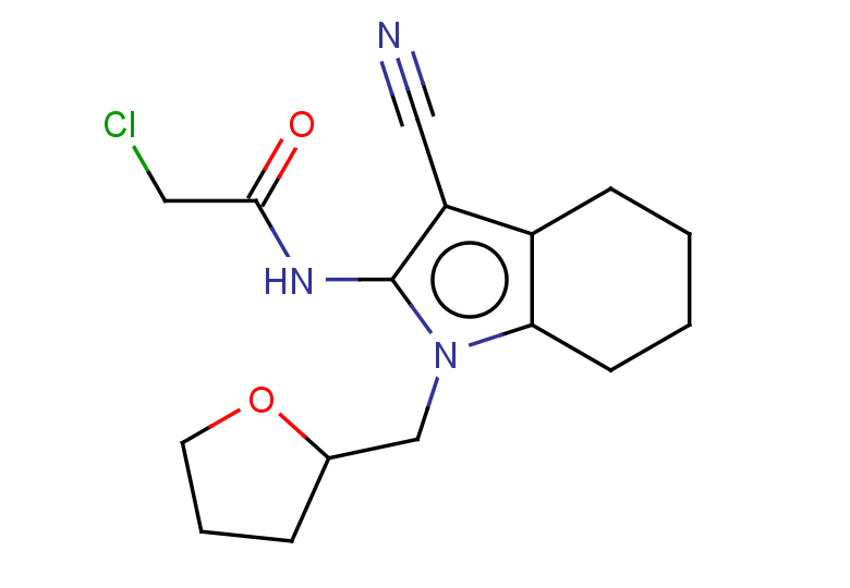 2-chloro-N-{3-cyano-1-[(oxolan-2-yl)methyl]-4,5,6,7-tetrahydro-1H-indol-2-yl}acetamide