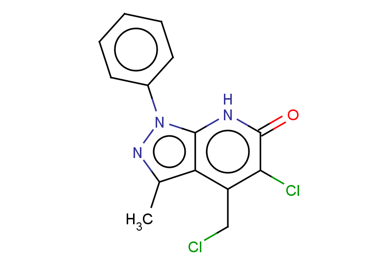 5-CHLORO-4-(CHLOROMETHYL)-3-METHYL-1-PHENYL-1,7-DIHYDRO-6H-PYRAZOLO[3,4-B+
