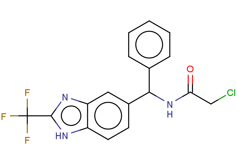 2-chloro-N-{phenyl[2-(trifluoromethyl)-1H-1,3-benzodiazol-5-yl]methyl}acetamide