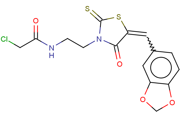 N-{2-[5-(1,3-dioxaindan-5-ylmethylidene)-4-oxo-2-sulfanylidene-1,3-thiazolidin-3-yl]ethyl}-2-chloroacetamide