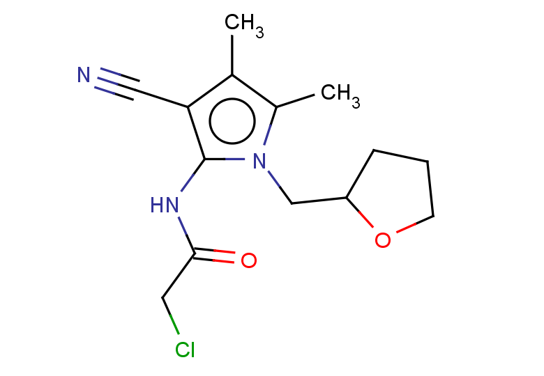 2-chloro-N-[3-cyano-4,5-dimethyl-1-(oxolan-2-ylmethyl)-1H-pyrrol-2-yl]acetamide