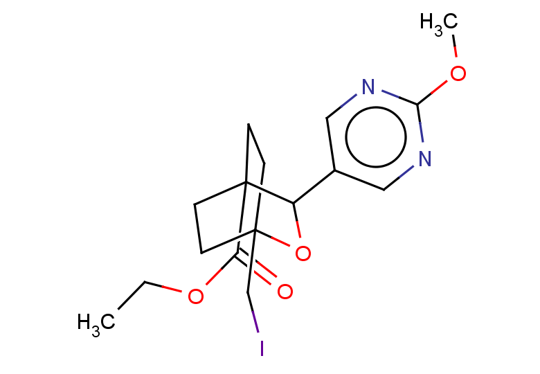 ethyl 1-(iodomethyl)-3-(2-methoxypyrimidin-5-yl)-2-oxabicyclo[2.2.2]octane-4-carboxylate