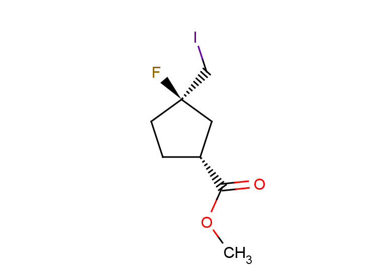 rac-methyl (1R,3R)-3-fluoro-3-(iodomethyl)cyclopentane-1-carboxylate