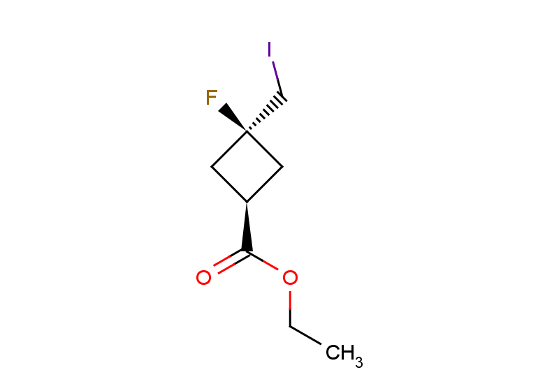 rac-ethyl (1s,3s)-3-fluoro-3-(iodomethyl)cyclobutane-1-carboxylate