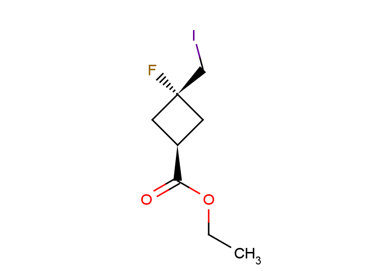 rac-ethyl (1r,3r)-3-fluoro-3-(iodomethyl)cyclobutane-1-carboxylate