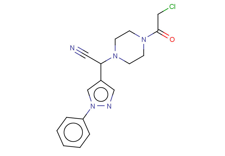 2-[4-(2-chloroacetyl)piperazin-1-yl]-2-(1-phenyl-1H-pyrazol-4-yl)acetonitrile