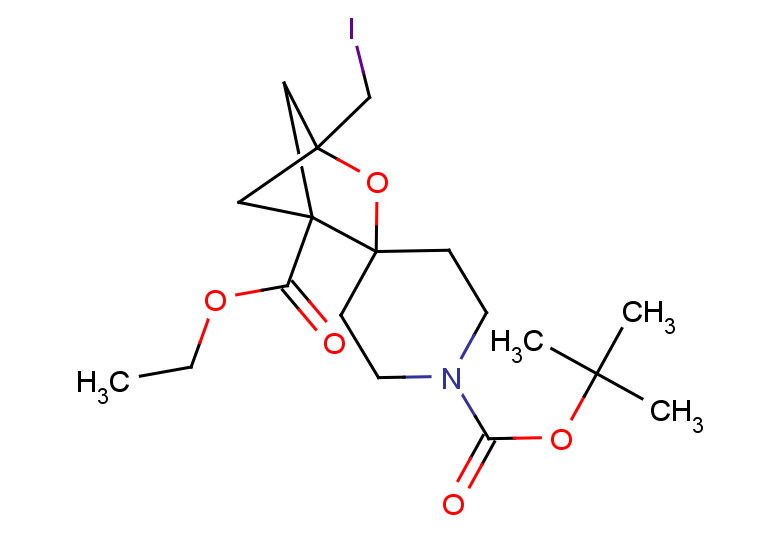 1'-tert-butyl 1-ethyl 4-(iodomethyl)-3-oxaspiro[bicyclo[2.1.1]hexane-2,4'-piperidine]-1,1'-dicarboxylate