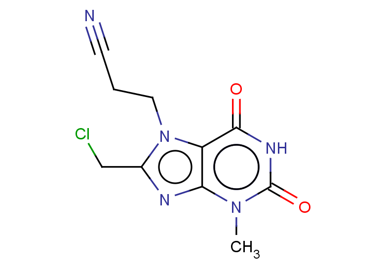 3-[8-(chloromethyl)-3-methyl-2,6-dioxo-2,3,6,7-tetrahydro-1H-purin-7-yl]propanenitrile