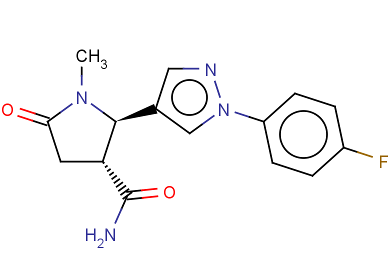 2-[1-(4-fluorophenyl)-1H-pyrazol-4-yl]-1-methyl-5-oxopyrrolidine-3-carboxamide, trans
