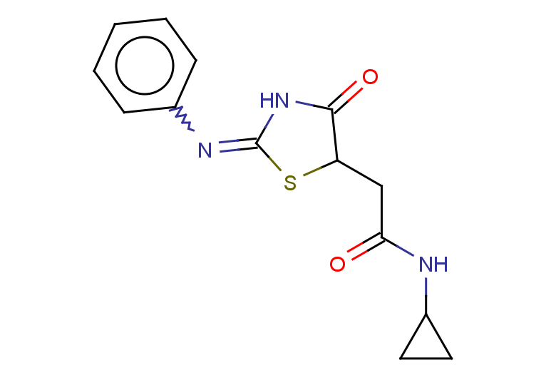 N-cyclopropyl-2-[4-oxo-2-(phenylimino)-1,3-thiazolidin-5-yl]acetamide