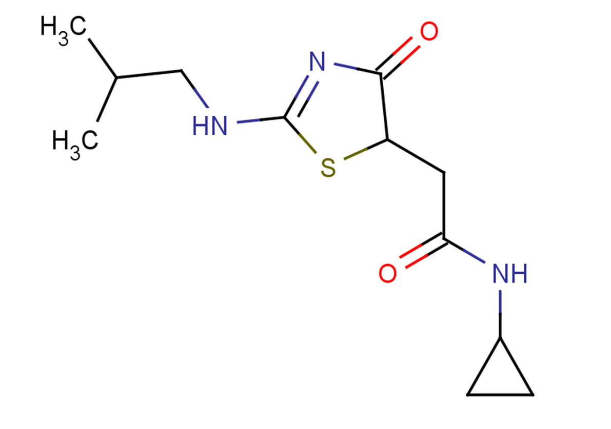N-cyclopropyl-2-{2-[(2-methylpropyl)amino]-4-oxo-4,5-dihydro-1,3-thiazol-5-yl}acetamide